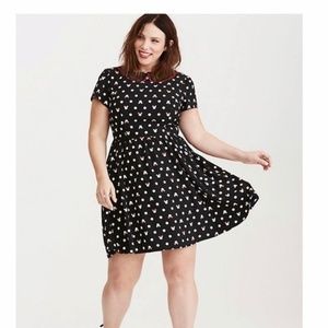 Torrid Disney Minnie Mouse Black Polka Dot Dress